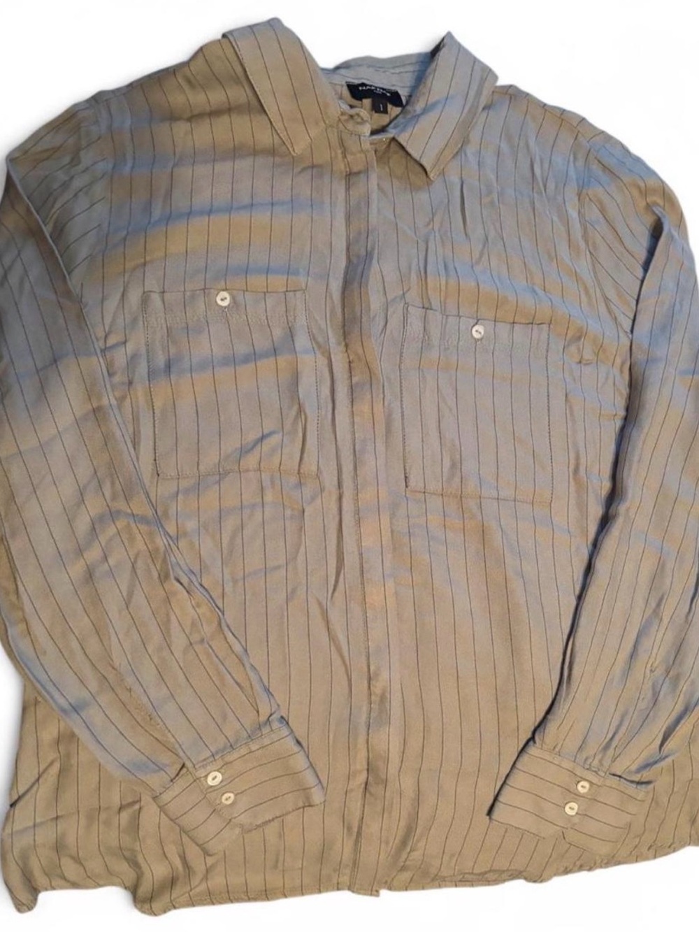 Vintage NAFNAF Paris Pinstripe Button-Up Shirt Size 1 (S) 90s 80s
